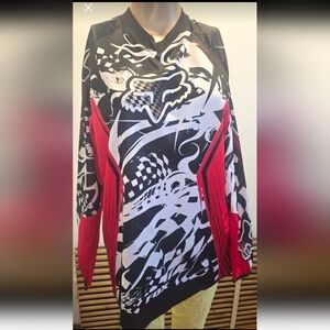 Fox Racing Black White & Red Graphic Motocross Jersey-SMALL